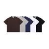 CJSD Color Sólido Básico Americano Pesado 320g Algodón Retro Cuello Redondo Camiseta Hombre Holgada Verano Manga Corta 1003