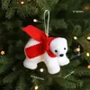 Adorno de Gorro Navideño de Osito, Colgante de Muñeco de Nieve de Espuma Blanca Navideña, Suministros Decorativos de Atmósfera Navideña para Ventas Transfronterizas