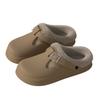 Zapatillas de algodón cálidas con hebilla de felpa gruesa de otoño e invierno de moda transfronteriza 2024, zapatos casuales de comercio exterior nuevos para mujer, venta al por mayor