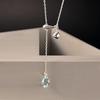 Colar Pingente Gota de Água Azul com Tassel Novo Puxar Ajustável Corrente Clavicular Ins Blogueiro Celebridade da Internet Acessórios Principais