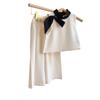 Conjunto de Verão para Meninas Novo Estiloso Elegante Colete com Laço e Calça Wide Leg Conjunto de Duas Peças Envio Internacional