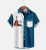 Camisa para Hombre de Estilo Nuevo Europeo y Americano Transfronteriza, Estampado Digital 3D, Versátil de Moda Casual de Manga Corta Tallas Grandes Ropa para Hombre