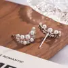 Pendientes de Imitación de Perla en Forma de Media Luna Estilo Francés para Mujer, Nuevos Populares 2025 Nicho Único Atmósfera Otoño e Invierno Pendientes Elegantes
