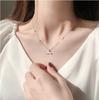 Collar de cola de sirena con concha europea y americana, cadena de clavícula con microincrustaciones de cobre y textura de oro real, venta al por mayor de fábrica