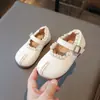 Zapatos de Cuero para Niña 2026 Primavera y Otoño Estilo Coreano Estilo Pequeña Princesa Suela Suave Cómoda para Niños Zapatos de una Sola Pieza con Punta Dividida