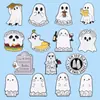 Venta Caliente Transfronteriza Divertida Linda Serie de Fantasmas Blancos Insignia de Metal Traje Combinación Broche de Halloween Pequeño Regalo
