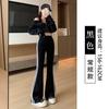 Traje de Pantalón de Pierna Ancha para Mujer 2025 Otoño Nuevo Estilo Coreano Estilo Waffle Look Adelgazante Deportivo y de Ocio Conjunto de Dos Piezas Trendy