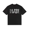 Serie de camisetas casuales de algodón puro de manga corta, unisex, de marca moderna, con tres etiquetas completas, patrón digital transfronterizo Margiela, cuello redondo