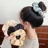 Scrunchie Grande de Satén Estilo Coreano de Alta Gama de Color Sólido Alta Elasticidad para Moño Accesorio para el Cabello