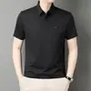 Camisa Polo de Manga Corta para Hombre Verano Casual de Negocios Cuello Camisero Secado Rápido Transpirable Sin Costuras Seda de Hielo Camiseta Top para Hombre