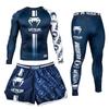 Uniforme de Boxeo, Lucha, MMA, Artes Marciales Mixtas, Fitness, UFC, Entrenamiento de Carrera, Pantalones de Secado Rápido, Conjunto de Tres Piezas, Tendencia Transfronteriza