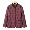 Ropa exterior de otoño e invierno para mujeres de mediana edad y mayores, abrigo de algodón fino, cárdigan de botones, chaqueta de béisbol de algodón puro, cuello alto, chaqueta de algodón casual para madres