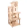 Marco de Escalada para Gatos, Árbol para Gatos, Casa Grande de Madera para Gatos con Rascador, Ahorro de Espacio, Estante para Gatos tipo Cápsula Espacial, Personalizable