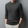 Suéter de cuello medio transfronterizo para hombre, nuevo estilo otoño/invierno, tejido jacquard, jersey casual, top para capa interior