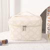 Nuevo Producto 2026 Bolsa Cosmética de PU Grabada para Mujeres, Bolsa de Almacenamiento Multifuncional Portátil para Viaje, Bolsa de Tocador Ins Moda Retro