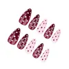 Uñas Postizas Nuevas Transfronterizas Europeas y Americanas Lunares Blanqueadoras Francesas Uñas Postizas Almendra Uñas Falsas 24 Piezas Piezas de Uñas a Juego de Color