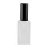 Botella de vidrio cuadrada de 30 ml con base gruesa y dosificador de prensa, para base de maquillaje, crema BB aislada, material de embalaje cosmético.