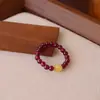 Anillo de Cristal Natural, Anillo de Perla de Agua Dulce de Alta Calidad, Cadena de Cuentas Personalizada con Granate, Anillo de Plata de Ley con un Toque de Sofisticación