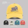 Gorra de Béisbol Amarilla Bordada con Letras Estilo Coreano para Mujer Primavera y Verano Cabeza Grande Mostrando Cara Pequeña Secado Rápido Gorra de Sombrilla para Hombre