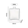 Frasco de Vidro Transparente Quadrado para Perfume Tampa de Cristal em Formato de T Múltiplas Especificações Frasco Borrifador de Fragrância Embalagem de Perfume de Luxo Leve Frasco Vazio