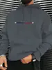 Suéter com Capuz da Moda Masculino para Primavera e Outono, Moletom de Inverno, Jaqueta Moletom Casual Solta com Bolso