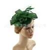 Chapéu de Pena Retrô para Banquetes e Festas, Elegante Estilo Francês para o Kentucky Derby, Acessório de Cabelo em Renda Falsa de Linho