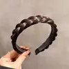 Diadema para Peluca con Pedrería y Perlas, Diadema Trenzada Espiga de Pescado, Diadema Trenzada Esponjosa de Punta Alta