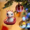 Adornos Navideños Colgantes de Dragón Bebé de Dibujos Animados Acrílicos Lindos Transfronterizos Decoración de Coche Muñeca Regalo Regalo Personalizado
