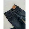Jeans de campana azul oscuro vintage para mujer, perfectos para figuras petite en verano, muy estilosos, de corte holgado, no apretados en las piernas, pantalones de campana de largo completo