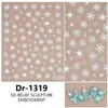 Redanco5D Embutido Popular Adesivos para Nail Art Série Floco de Neve de Natal Decalques Tridimensionais para Unhas Dr1319
