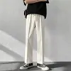 Marca de moda estilo americano, corte cónico moderno, versátiles, pantalones rectos fluidos para hombre, nueva colección 2026, color liso, cintura elástica, pantalones casuales