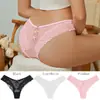Lencería sexy transparente de talla grande europea y americana con lazo personalizado, encaje de lunares sexy, tiro bajo, entrepierna de algodón, ropa interior para mujer