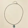 Collar de Piedra Lunar y Aguamarina para Mujer, Estilo Nuevo de Nicho, Lujo Ligero, Cadena de Clavícula Única, Cadena de Hueso de Serpiente, Accesorio de Cadena para Suéter