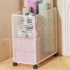Organizador dobrável para armazenamento de equipamentos esportivos para fitness e equipamentos esportivos, tapete de yoga, brinquedos, cesta com rodas para uso doméstico, estreito