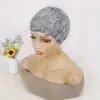 Perucas Europeias e Americanas para Mulheres Negras, Perucas Ultrafemininas Feitas à Máquina, Perucas Sintéticas de Rede Rosa para Comércio Exterior, Pixie Cu