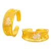 Anillo de Lujo Chapado en Oro de 24 Quilates con Diseño de Calabaza Incrustada de Diamantes, Flor de Lirio y Huevo de Paloma en un Nuevo Estilo Chino