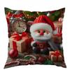 Capa de Almofada de Natal Temu Decoração de Feriado Transfronteiriça Estilo Pintura a Óleo Realista Capa de Almofada para Sofá Quarto Almofada Atacado