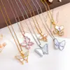 Collar Venta Caliente Transfronteriza Mariposa Zirconia Microincrustada Accesorios de Collar para Mujer Cadena de Clavícula Simple Nicho Gama Alta Accesorios para Mujer