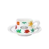 Juego de Taza de Café y Platillo de Cerámica Estilo Francés, Alta Estética Girasol Taza de Leche para el Té de la Tarde Caja de Regalo, Regalo Souvenir