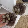 Goma para el pelo estilo coreano color café con flores para mujer, moderna y versátil, nuevo estilo 2026, para coletas, accesorio para el cabello con textura de alta gama para mujer