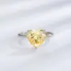 K923 Carbono Alto Zircônia Amor Anel de Diamante Único Feminino Proposta Anel de Diamante Simulado do Amante Amarelo Arroz Rosa 10 x 10