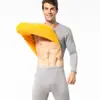 Outono e Inverno novo veludo dourado roupa íntima térmica masculina forrada com fleece espessada terno roupas de outono femininas calça comprida justa à prova de frio