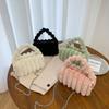 Bolso de peluche para mujer, otoño e invierno 2023, nuevo bolso de moda sencillo para mujer, estilo coreano, elegante bolso de mensajero peludo para mujer
