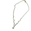 Collar de Gota de Agua Chapado en Oro para Mujer, Estilo Simple y Elegante, Estilo Popular de Influencer en Línea, Cadena para Clavícula con Colgante Integrado