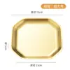 Plato Coreano Octagonal Espesado de Acero Inoxidable para Kimchi Plato Dorado de Fondo Plano Plato para Barbacoa Plato Espesado para Snacks Postres Frutas