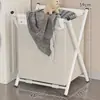 Cesta de lavandería de gran capacidad para el baño, adecuada para uso en el hogar y en residencias estudiantiles; diseño plegable para guardarlo fácilmente junto a la cama, perfecto para guardar la ropa por la noche