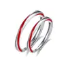 Anel Mobius Linha Vermelha Anel de Casal Masculino e Feminino Ins Nicho Fora do Site Presente de Dia dos Namorados Anel Aberto com Gota de Gel