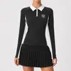 Conjunto Esportivo Transfronteiriço para Mulheres, Corte Justo, Top de Yoga de Secagem Rápida, Saia Longa para Fitness e Corrida, Saia de Badminton
