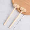 Mini Martillo de Madera Manualidades Sencillas de Madera Juguetes para Niños Mazo Pequeño Creativo Martillo Masajeador Madera de Loto Martillo Pequeño