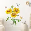 Br63983 Calcomanía de Pared Autoadhesiva de Crisantemo Salvaje, Mariposa y Libélula de Dibujos Animados, Estilo Ins, Calcomanía para Refrigerador, Calcomanía Decorativa para Sala de Estar y Dormitorio